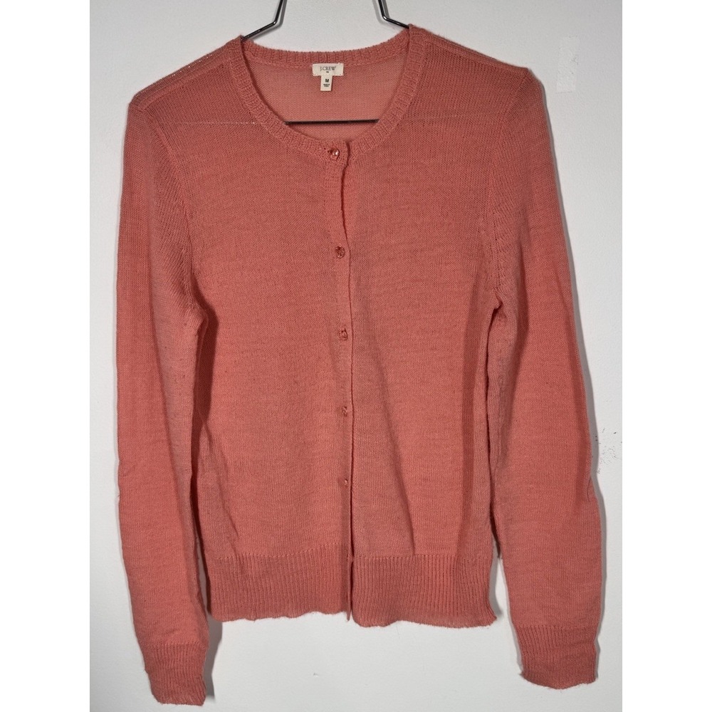 J Crew Lightweight Button Up Alpaca Wool Blend Sweater Women's Med All Seasons